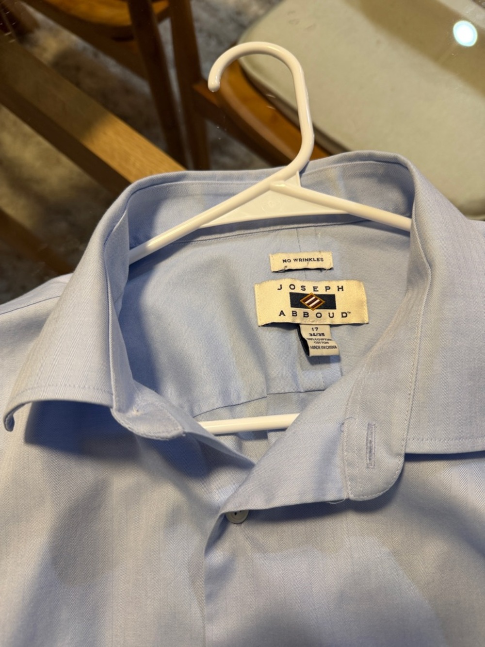Joseph Abboud Men's Light Blue Point-Collar Dress Shirt - Picture 3 of 10